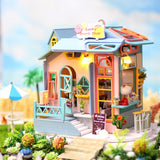 Flower Room Diy DollHouse Wooden Miniature Furniture Doll House maison Model Building Kits casa Toys For Kids Girls Xmas Gifts