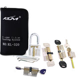 Klom 32pcs Lock Pickset Tools Remove Hand Tools with 9pcs Transparent Practice Lock Opener Kit,Professional Locksmith Training