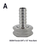 Stainless Steel 304 Garden Hose Thread Fittings Homebrew Hardware