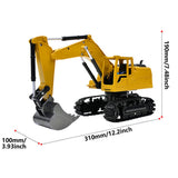 1:24 8 Channel RC Truck Excavator Alloy Backhoes Bulldozer Remote Control Digger Engineering Vehicle Model Electronic Kids Toy