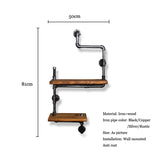 Retro bookshelf American room multi function wall storage wall shelf iron solid wood partition water pipe shelves bathroom rocks