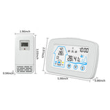 Indoor &amp; Outdoor Hygrometer Thermometer with Time Backlight LCD Display Desk Electronic Temperature Humidity Meters for Home