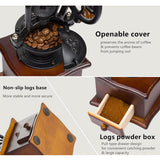 Manual Coffee Grinder With Grind Settings And Catch Drawer - Classic Vintage Style Manual Hand Grinder Coffee Mill