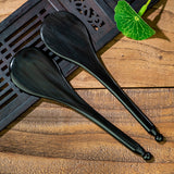 Natural Black Horn Gouache Scraper Facial Eye Meridian Gua Sha Acupuncture Stick Face lifting Slimming SPA Beauty Massage Tool
