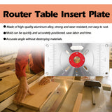 Router Table Insert Plate aluminum alloy Trimming Machine  With Clear Scale Engraving Flip Board with 4 Rings for Woodworking