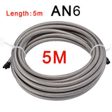 Racing Hose  Length 5M  AN3 AN4 AN6 AN8 AN10 304 Stainless Steel Braided PTFE Brake Hose Fuel Oil Line Oil Cooler Hose Pipe