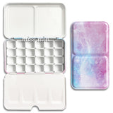 24/48 Grids Starry Empty Palette Painting Storage Iron Tins Paint Tray Box with Half Pans For Watercolor/Oil/ Acrylic Paints