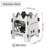Lixada Titanium Outdoor Camping Stove Portable Ultralight Folding Wood Stove Pocket Stove Camping Fishing Hiking Equipment