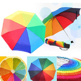 Rainbow Fold Umbrella Women and Men Non-automatic Umbrella Popular Creative Three Folding Adults Children Umbrella