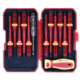 Jewii 13pcs 1000V Changeable Insulated Screwdrivers Set with Magnetic Bits Ring Electrician Repair Hand Tools