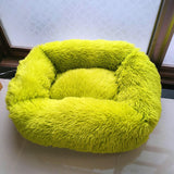 Cozy Plush Calming Pet Dog Bed Basket Square Cat Nest Hondenmand Soft Winter Warm Sleeping Mat House for Small Medium Large Dogs