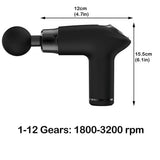 Electric Mini Massage Gun High Frequency Fascia Gun Deep Tissue Massager Muscle Release Neck Membrane Relaxer with 12 Speeds