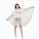 New fashion quality waterproof reusable plastic EVA  women rain cape raincoat men hooded poncho for hiking riding