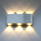 Geborsteld Zwart Zilver Dubbele Kop Wandlamp Led Up Down Wandlampen Opzij Gang Woonkamer Nachtkastje Wandlamp Armatuur RF111