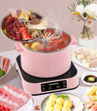 220V 2.5L Household Automatic Lift Electric Hot Pot Stainless Steel Inner Multi Cooker Intelligent Low-Sugar Rice Cooker