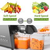 LUFVEBUT Masticating Juicer, Slow Juicer Extractor  Anti-drip Mouth, Quiet Motor, Ideal for Nutrient Fruit and Vegetable Juice