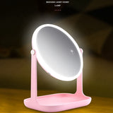 Led Mirror Makeup Mirror Light Table Mirror Smart Press Control Adjustable Light Desk Standing Cosmetic Mirrors