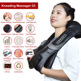 Electric Neck Roller Massager for Back Pain Shiatsu Infrared Lamp Massage Pillow  GuaSha Products Body Health Care Relaxation