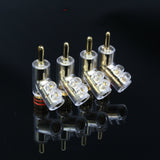 4Pcs Speaker Cable Plug Gold Plated Rhodium Plated Banana Plug HiFi Audio Line Connector