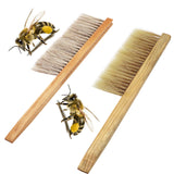 Beekeeping Tools Wood Honey Brush  Wasp Bee Sweep Two Rows of Horse Tail Hair New Bee Brush Beekeeping Equipment