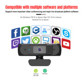 HXSJ S2 5MP Webcam USB Webcam 2.5K 720P1080P FHD PC with AF Light Correction and Dual Mics for Video Teaching with Privacy Cover