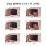 LCD Writing Tablet 9 In Partly Erasable Pressure-sensitive Drawing and Writing Board Lock Function LCD screen Eye-protective Pad