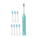 Electric Toothbrush Rechargeable Black White Sonic Teeth Brush Oral Hygiene IPX7 Waterproof with Replacement Brush Head Gift
