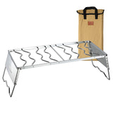 CAMPINGMOON Stainless Steel Outdoor Camping Barbecue Grill Windproof Folding Rack Furnace Bracket Family Party Garden Cooking