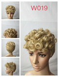 Wig women short curly hair blond chemical fiber headgear wig