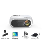 Salange M24 Mini Projector LED Portable Beamer Compatible with HDMI USB TF Card 640*480P Support 1080P Video Projetor Kids Gift