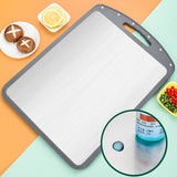 Double Sided Chop Cutting Board Stainless Steel Cutting Board Wheat Straw Cereal Fiber Chopping Board Easy Grip Handles