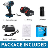 Drillpro 388VF Brushless Cordless Electric Impact Wrench 1/2 inch Power Tools 15000Amh Battery + Sleeve For Makita 18V Battery