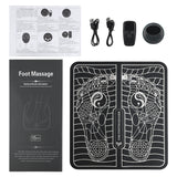 Remote Control EMS Foot Massager Pad Pulse Physiotherapy Micro-current Electric Feet Massage Mat Muscle Stimulator Relieve Pain