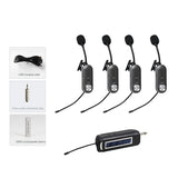 Wireless Lavalier Microphone System 4 Channel Wireless Lavalier Microphone for iPhone DSLR Camera YouTube Podcast Vlog A