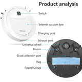 Robot Vacuum Cleaner,USB Charging Robot Vacuum,1200Pa Strong Suction Robotic Vacuum Cleaner,Up to 80Mins Runtime