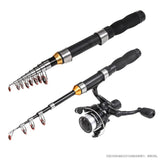 Ultralight Carbon Fiber Telescopic Fishing Rod Portable Sea Spinning Pole Portable Black Mini ultra short Sea fishing rod