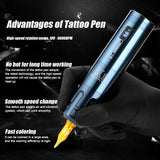 Professional K3 Wireless Tattoo Machine Pen With 18500 Battery LCD Display For Permanent Makeup Artists Supply