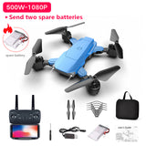 K2 New Folding Drone 4K With HD Camera Professional Aerial Photography 1080P Dual Camera Quadcopter FPV Aircraft Black Blue