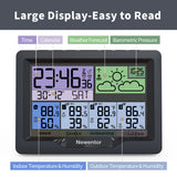 Newentor Q5 Weather Station With 3 Sensors Temperature Wireless Indoor Outdoor Forecast Hygrometer Humidity With Clock and Alarm