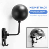 Wall-mounted Bike Helmet Holder 180 Degree Rotation Home Motorcycle Helmet Rack Cap Hat Display Storage Rack Hanger for Coats