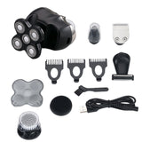 6 In 1 USB Rechargeable Electric Shaver 5 Blade Razors Clipper Nose Ear Hair Trimmer Men Facial Cleaning Brush
