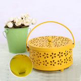Metal Garden Home Incense Burner Durable Case Rack Hollowed Classical Anti Scald Mosquito Coil Holder Portable With Handle