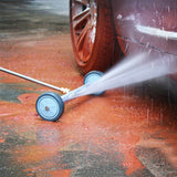 2 in 1 Pressure Washer Attachment Undercarriage Cleaner Water Broom Surface Cleaner with 4 Nozzles 2 Extension Rods