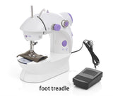 Mini Sewing Machine 2-Speed Double Thread Portable Electric Household Multifunction Sewing Machin with Light Cutter Foot Pedal