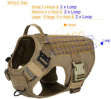 Tactical Dog Harness with 2X Metal Buckle Dog Walking Training molle Vest with Handle Hook and Loop Panels for Dog Patch