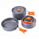 2-3 Person Outdoor Camping Portable Tableware Kettle Fry Pan Pot Cooking Travel Picnic Set