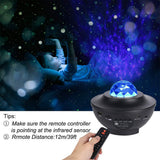 LED Galaxy Projector Ocean Wave LED Night Light Music Player Remote Star Rotating Night Light Luminaria For kid Bedroom Lamp
