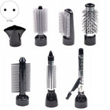 EU Plug 7 in 1 Multifunction Professional Negative Ion Hair Dryer with Comb Hair Dryer Set Curling Wand Straight Hair with 7 Att