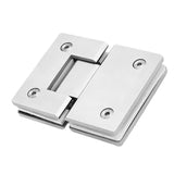 304/201 Stainless Steel Bathroom Clip Shower Room Glass Door Hinge 180 Degree Frameless Clamp Flat Fixtures Hardware ACCESSORI