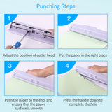 KW-trio Desktop Metal 4-Hole Adjustable Punch 10 Sheet Capacity Paper Hole Puncher with Scraps Collector Reduced Effort